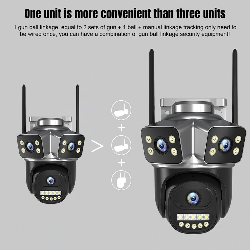 3 Lens Camaras De Seguridad 6MP WIFI Con Vision Nocturna Para Exterior Interior gallery