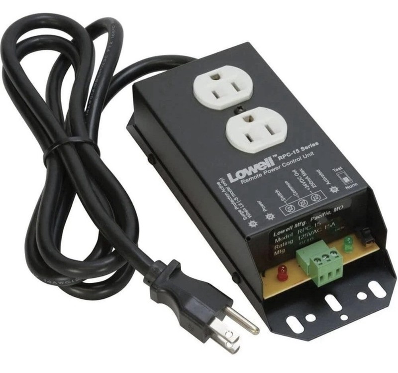 Lowell Manufacturing RPC-15 15A Low Voltage Remote Power Control with 6’…