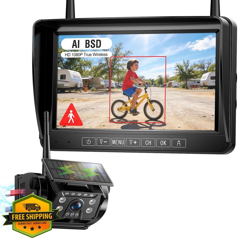 Fookoo Magnetic Solar Camera 7", Black 1-Cam