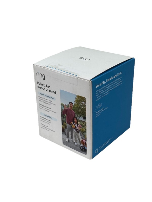 Ring Essential Kit with Battery Doorbell & Indoor Cam NEW SEALED gallery