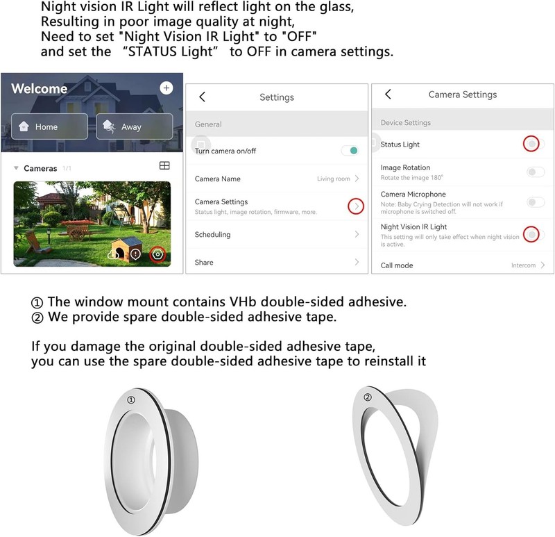 Yi Home Camera Window Mount - 2 Pack, Indoor/Outdoor Use, No Reflections gallery
