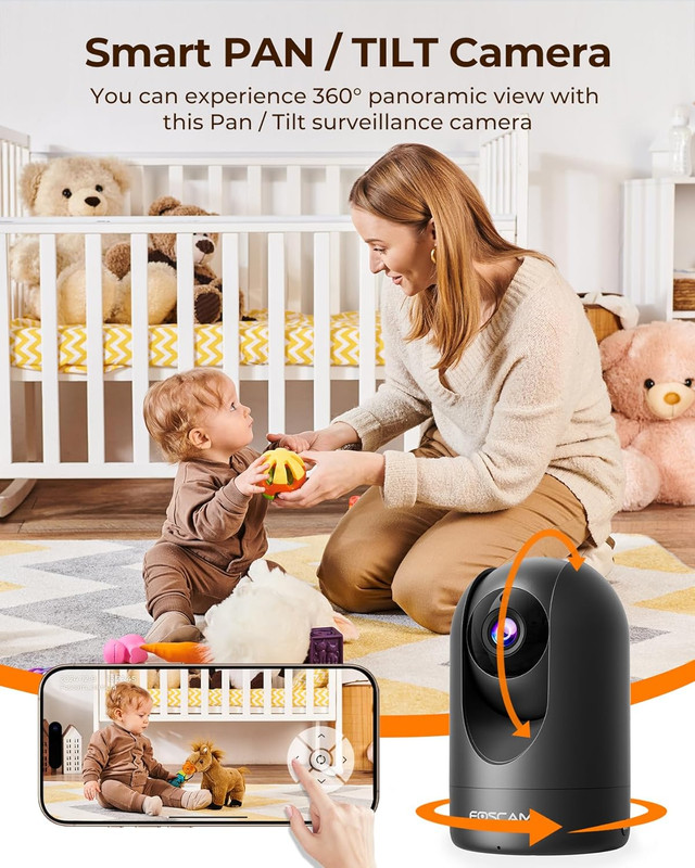 Home Security Camera R4S 4MP Wifi IP Camera,Wireless Baby Monitor with AI Human gallery