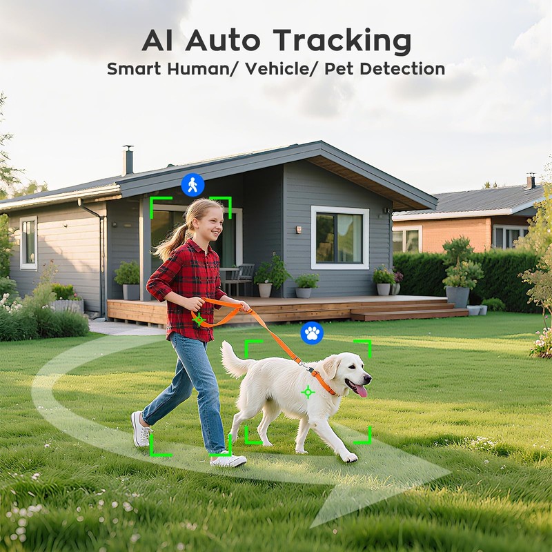 [AI Tracking Ceiling CAM 2K HD Metal PTZ Dome Wireless Security Camera with A... gallery