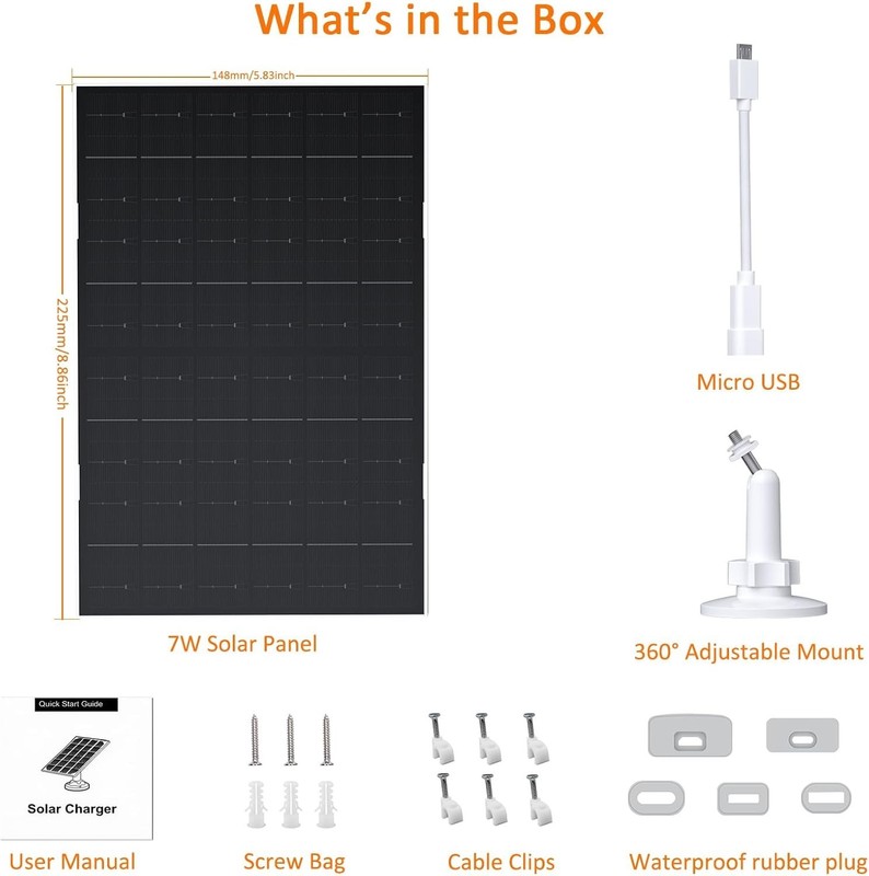 Reliable 7W Solar Panel with USB-C for Eufy Cameras – Ultimate Outdoor Solution gallery