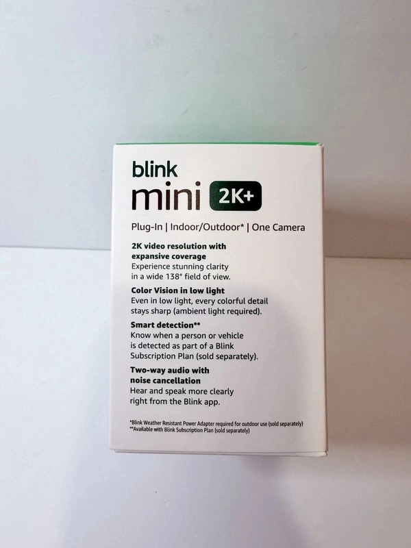 Blink Mini 2K+ 2K Plug-In Security Camera White Newest Model NEW SEALED gallery