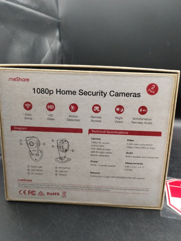 Meshare 1080p Home Security Cameras 2pk gallery