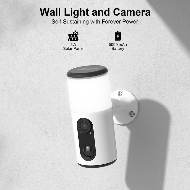 ANRAN Wireless FloodLight Security Camera System WiFi Outdoor Home Solar Battery gallery