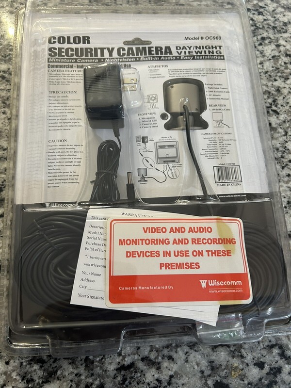 Wisecomm Color Day/Night Security Camera OC960 Night Vision-Audio DAMAGE BOX gallery