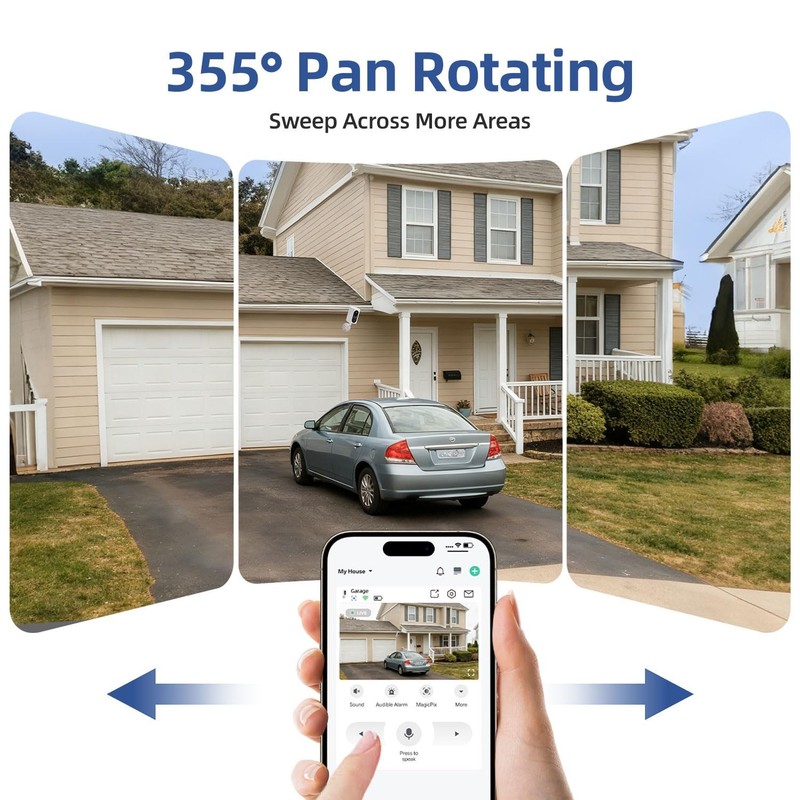 Cameras Wireless Outdoor 355° Pan Rotating 2K Color Night Vision Cameras for ... gallery