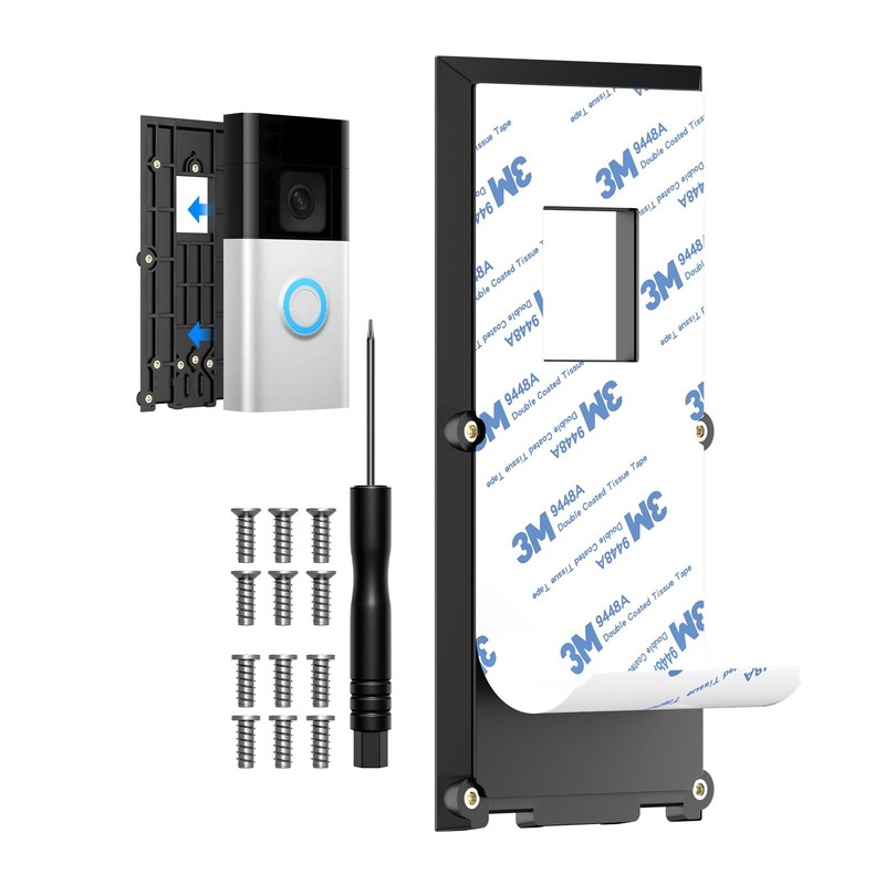 No Drill Ring Doorbell Mount for Ring Video Doorbell 1/2/3/3 Plus/4/ (2020 Relea