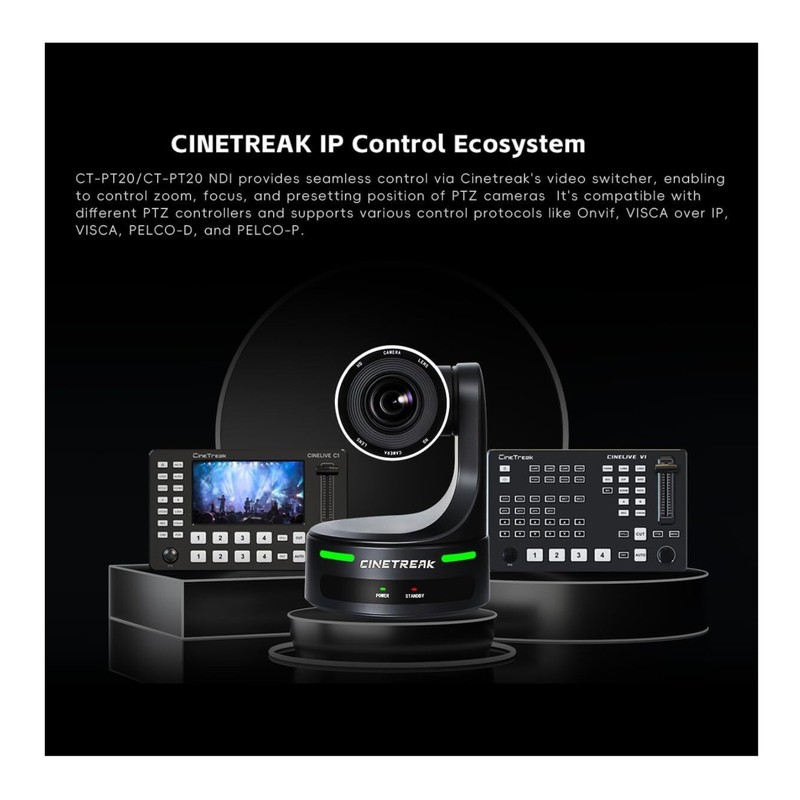 CineTreak CT-PT20 PTZ Camera - 1080p60, 20x Optical Zoom with AI Human Tracking gallery