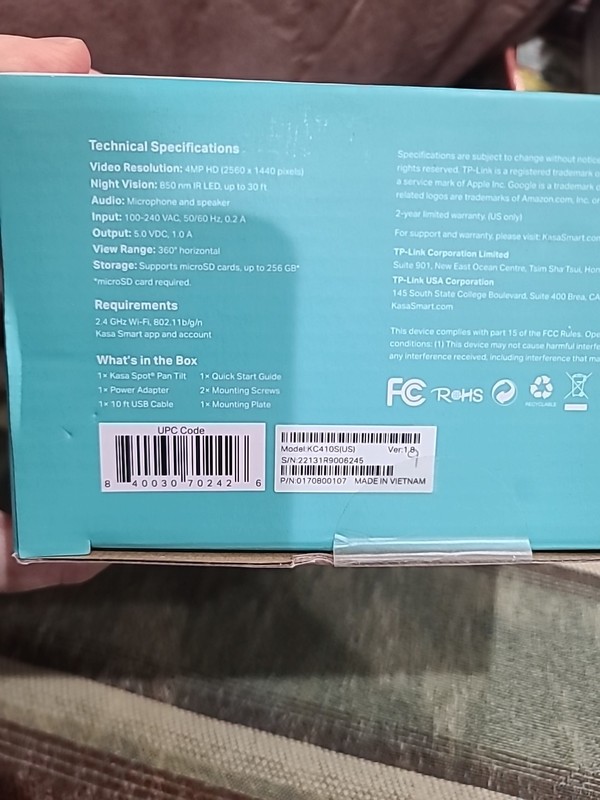TP-Link KC410S V1.6 Kasa Spot Pan Tilt 24/7 Recording Security Camera gallery