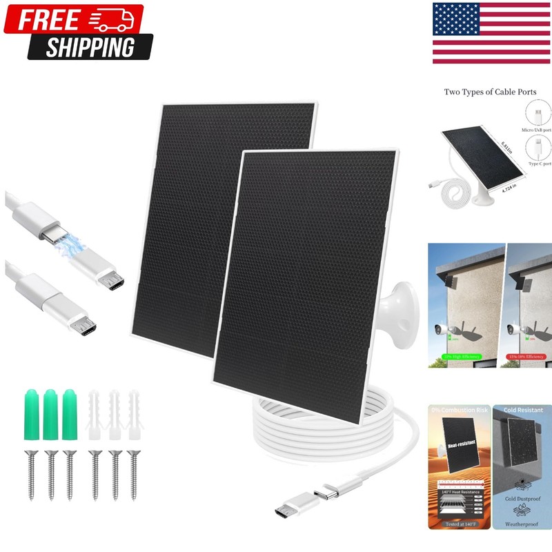 Heavy-Duty Solar Panel Kit for Security Cameras – Waterproof & Adjustable Mount