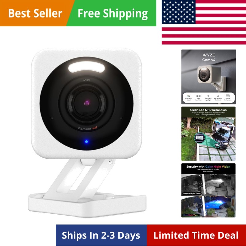 Cam v4 Latest Model, 2.5K AI Security Camera, Indoor/Outdoor Cameras for Home…