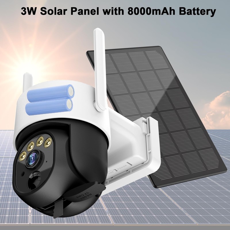 2K Solar Security Cameras Wireless Outdoor, Pan Tilt 360° WiFi Camera for Hom... gallery