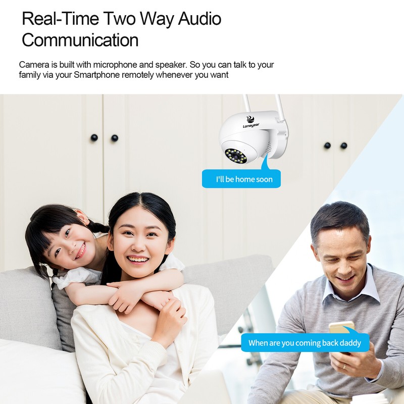 IP WiFi Wireless Outdoor Security Camera PTZ Full Color Nigth Vision HD1080P gallery