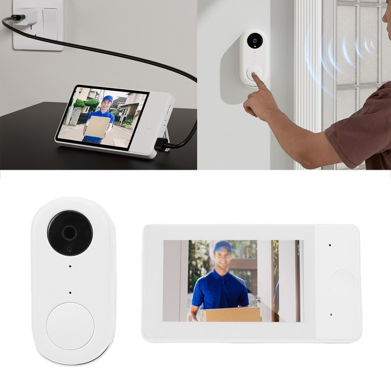 Wireless Doorbell Camera 4.3 Inch Display Rechargeable Battery For Home gallery