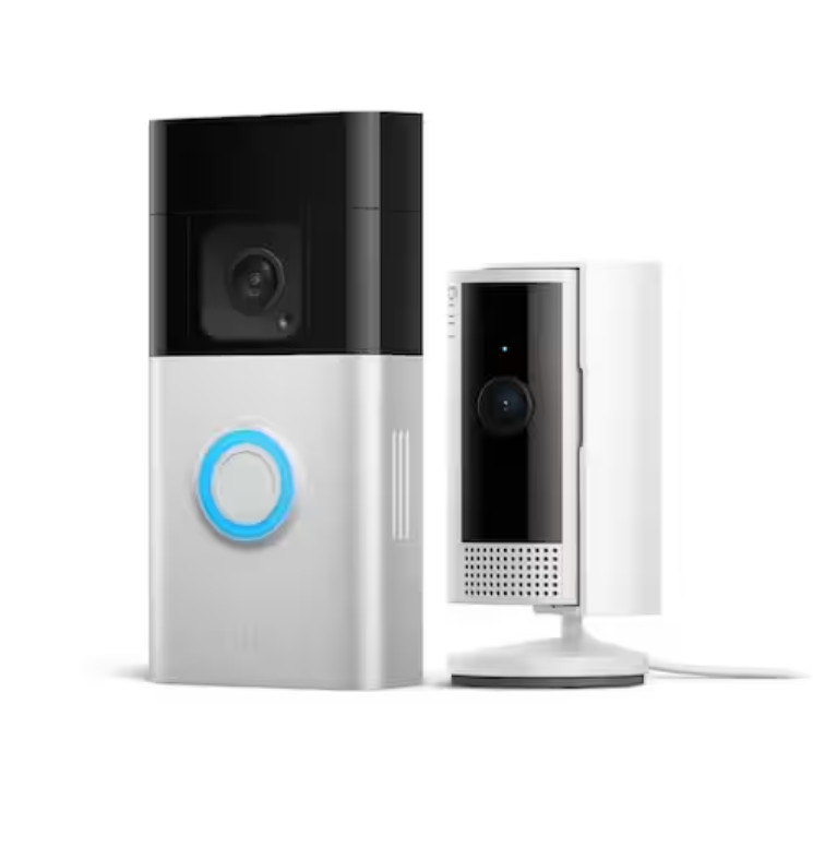 5x Ring Essential Kit with Battery Doorbell Plus and Indoor Cam gallery