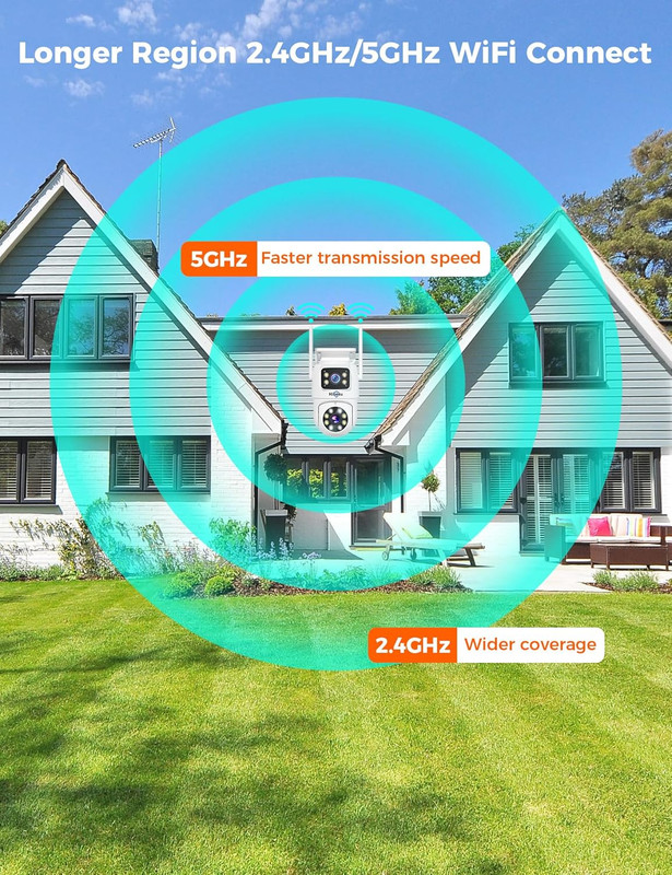 2Pack Wireless Security Cameras, Dual Lens PTZ, Color Night Vision, No Fees gallery
