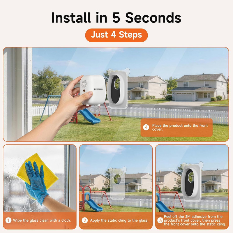 4MP 2.5K Wireless Window Camera, Rechargeable Indoor HD Home Security Camera, 2. gallery