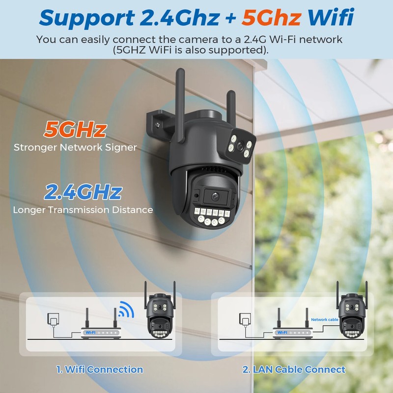 WiFi Camera 5K 10MP Dual Lens AI Human Detection Outdoor Security PTZ 10MP CCTV gallery