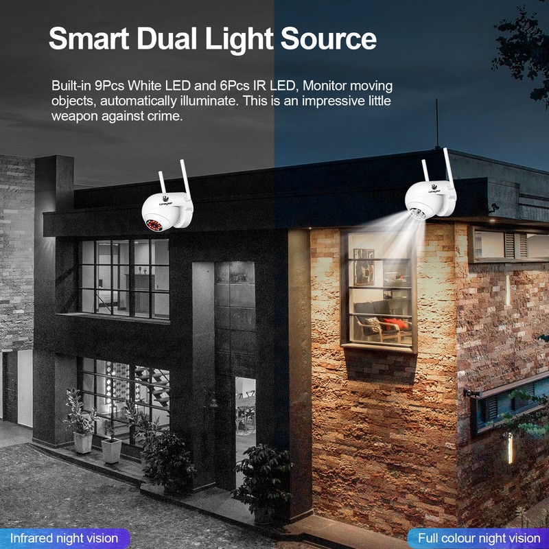 IP WiFi Wireless Outdoor Security Camera PTZ Full Color Nigth Vision HD1080P gallery