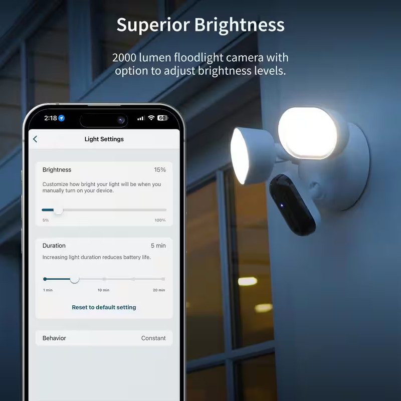 Outdoor Smart Hardwired Floodlight 2K HDR Security Camera with 160-Field of View gallery