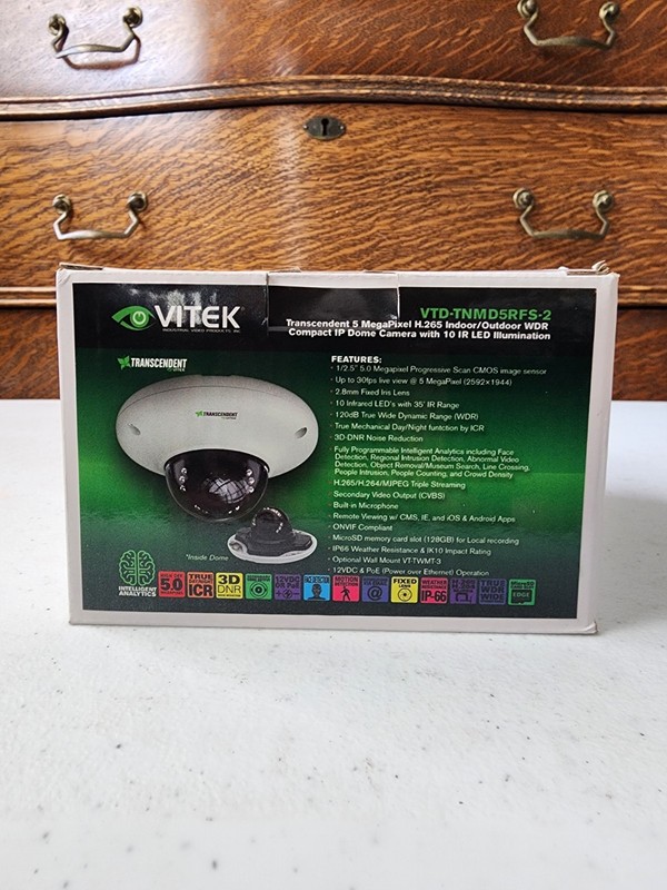 VITEK VTD-TNMD5RFS-2 5MP IP PoE Security Camera ONVIF IP66 IK10