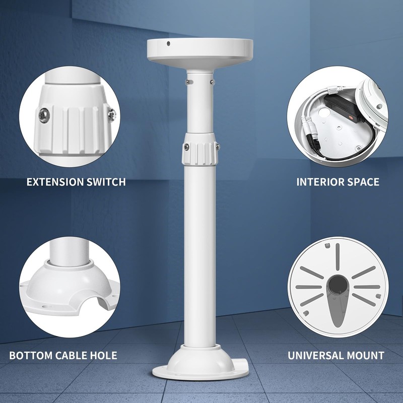 ZT-NET ZT-NET Extendable Pole Mount for Surveillance Cameras, Ceiling/Wall Mo... gallery