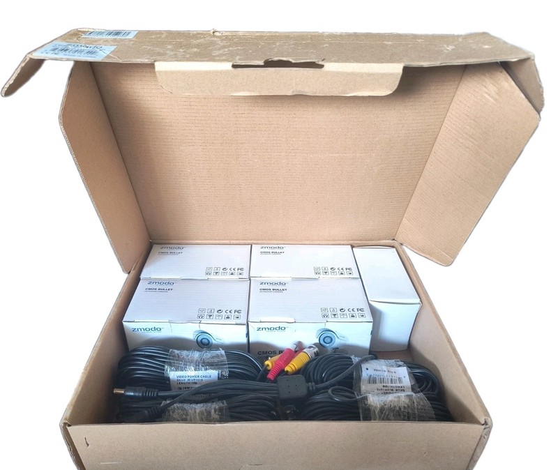 ZMODO - Set of 4 CMOS Bullet Outdoor 1/4" Color Camera Kit ZMD BUS23NM Beige NEW gallery