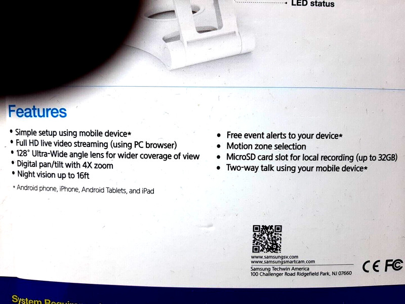 NEW Samsung Techwin SmartCam HD Wifi Office Home Monitoring Camera SNH-E6413BN gallery