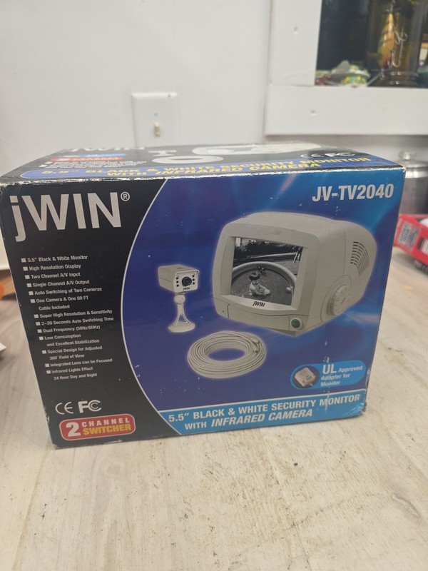 VTG jWin JV-TV2040 5.5” Security System Camera & Monitor Black White NIB