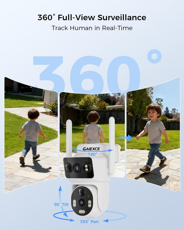 Solar Dual Lens Security Cameras Wireless Outdoor, Work with Home Dual Lens S... gallery