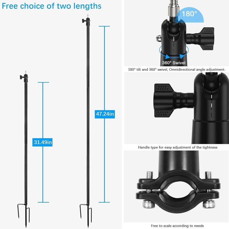 Heavy-Duty Adjustable Ground Stake for Solar Panels & Security Cameras (Black) gallery