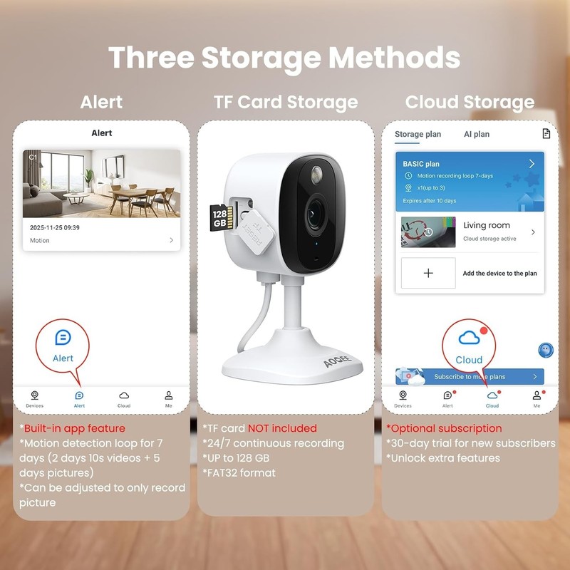 Waterproof 2K Security Cameras with 24/7 SD Storage & Alexa Compatibility gallery