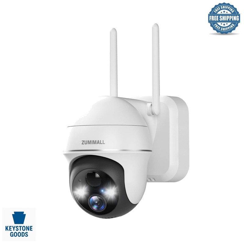 2K Wireless Outdoor Security Camera with 360° View, Night Vision & AI Alerts