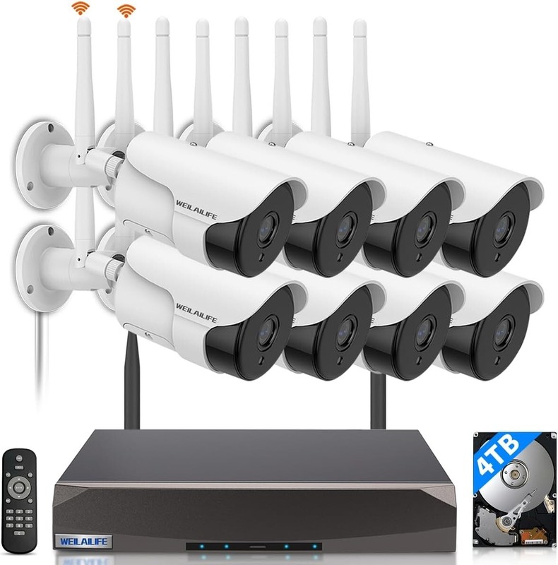 130° Wide-Angle & 2-Way Audio】 Outdoor Wireless Security Camera System, WiFi ... gallery