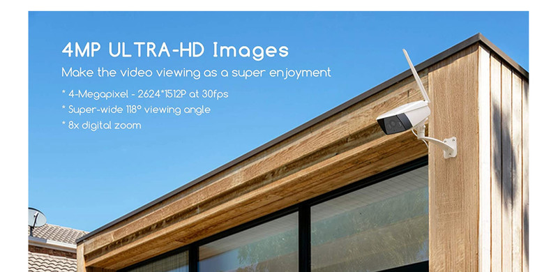 Outdoor Security Camera, COOAU 4MP UltraHD WiFi IP Home Surveillance Cameras gallery