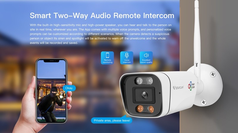 Vstarcam CS58Q-UV 4MP Black Light Full Color HD WiFi Camera IP67 Waterproof Cam gallery