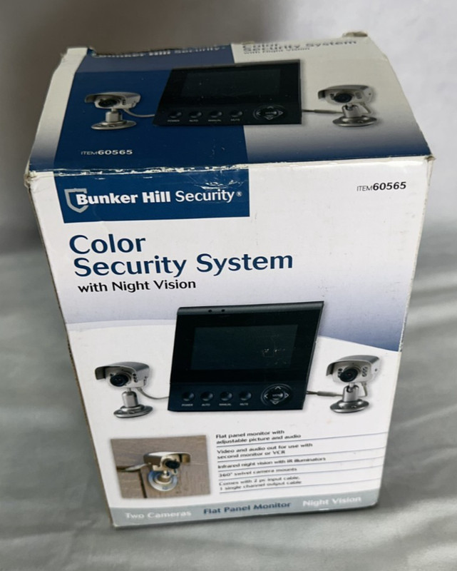 Bunker Hill 60565 Color Security System Night Vision Flat Monitor w/ 2 Cameras