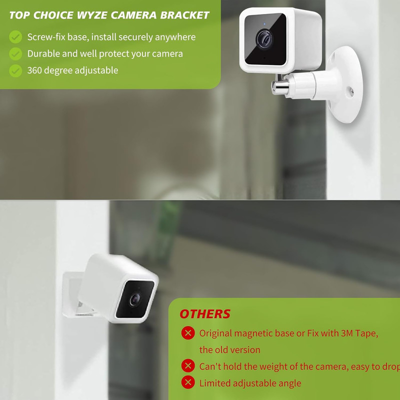 2 Pack Wall Mount Compatible with Wyze Cam Pan V3, Indoor and Outdoor Security M gallery