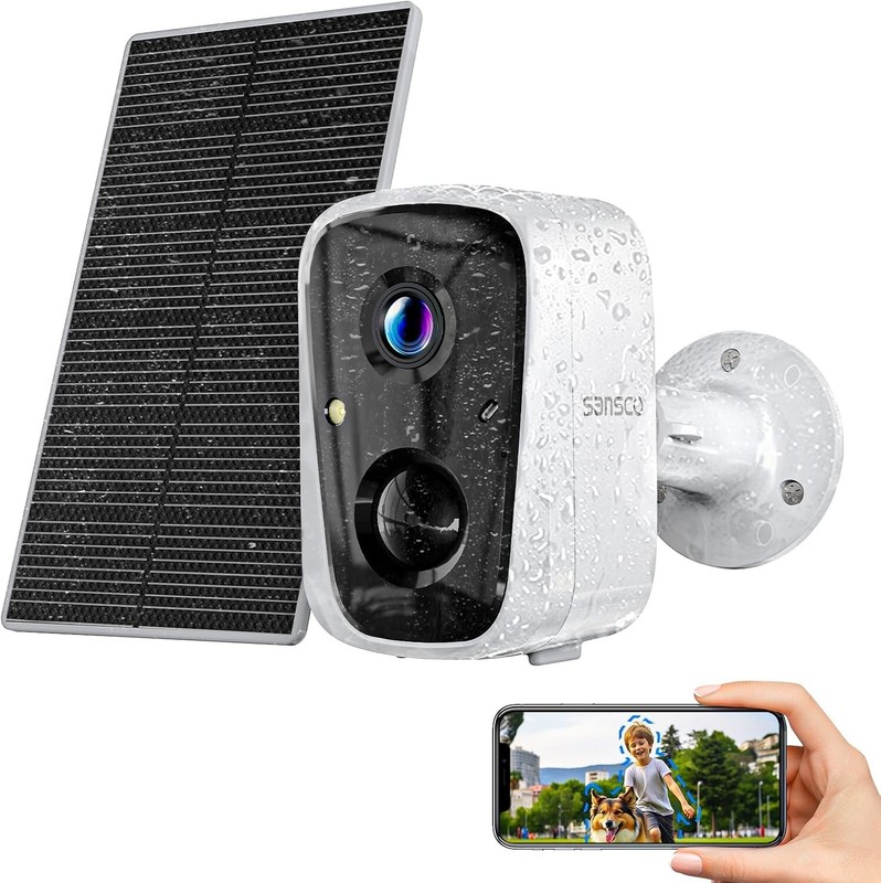 2PCS 2K 4MP Solar Security Camera Outdoor Home Surveillance PIR 2-Way Talk +64GB gallery
