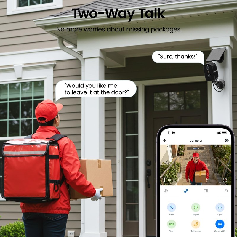 Solar Cameras Wireless Outdoor, Motion Detection, Y8 2Pack gallery
