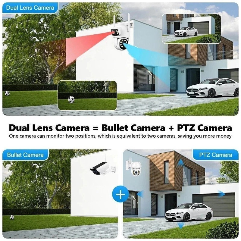 Dual Lens 5GHz WiFi Security Camera System 10CH NVR Wireless Outdoor Waterproof gallery