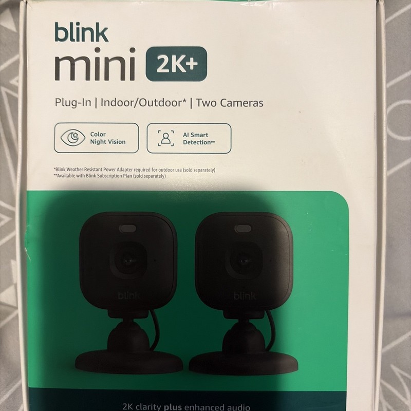 Blink Mini 2K+ Compact Smart Plug In Security Camera Black Color Night Vision gallery