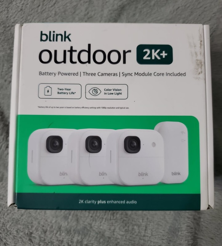 NEW 3 PACK Blink Outdoor 2K+ Wireless Security WHITE CAMERAS W/ SYNC CORE MODULE