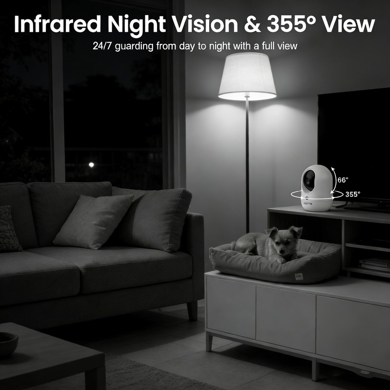 2PCS INFIYA 360°Pan/Tilt Indoor Camera House Security Camera WiFi 24/7 Recording gallery