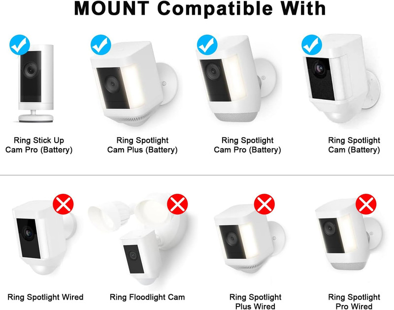 2 Pack Adjustable Wall Mount for Ring Spotlight Cam Battery/Cam Plus/Pro (Batter gallery