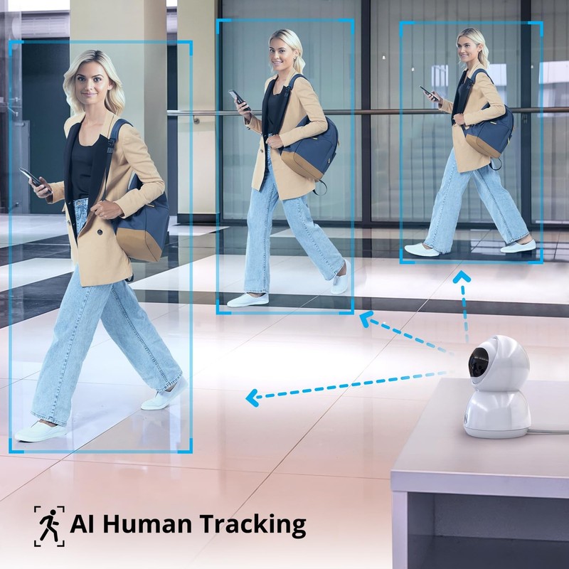 Indoor Plug-in Wireless 3MP Deterrence Camera with Pan, Tilt and 2-Way Audio gallery