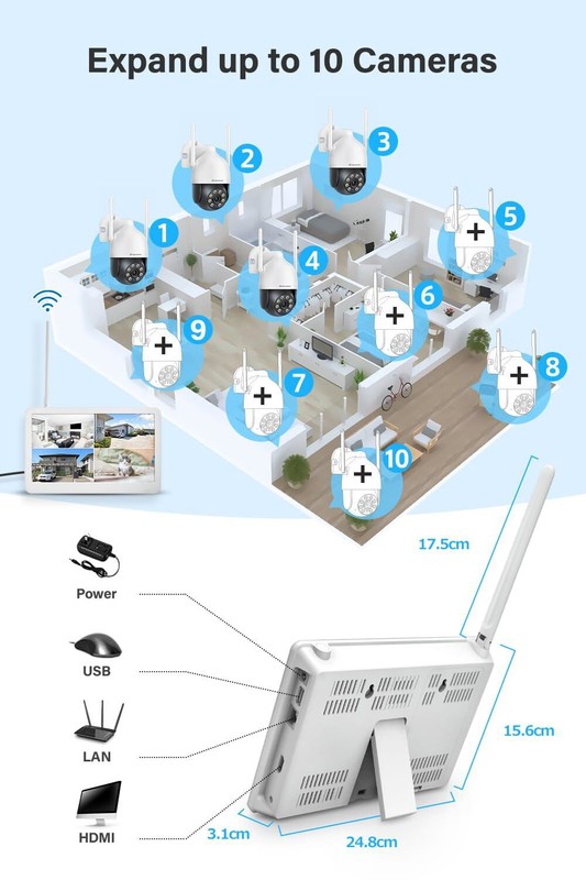 5MP Add-On 360° PTZ for J-Series Security Wireless Camera System Auto-Tracking gallery